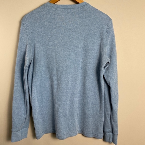 American Eagle Men's Pale Blue Long Sleeve Tight Waffle Knit LS T-Shirt Medium - Picture 6 of 13
